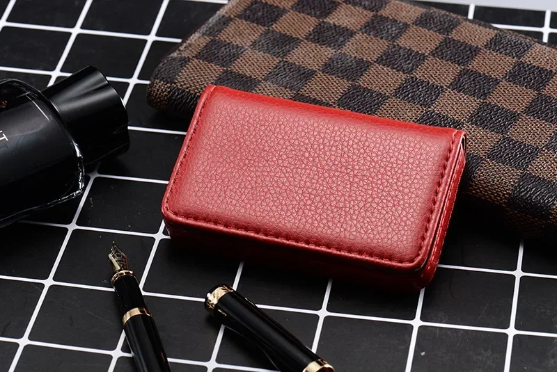 2026 PU-Leder Visitenkartenhalter mit Magnetverschluss Schlanker Taschen-Visitenkartenhalter Große Kapazität Tragbare Kreditkartenhülle – Detail 14