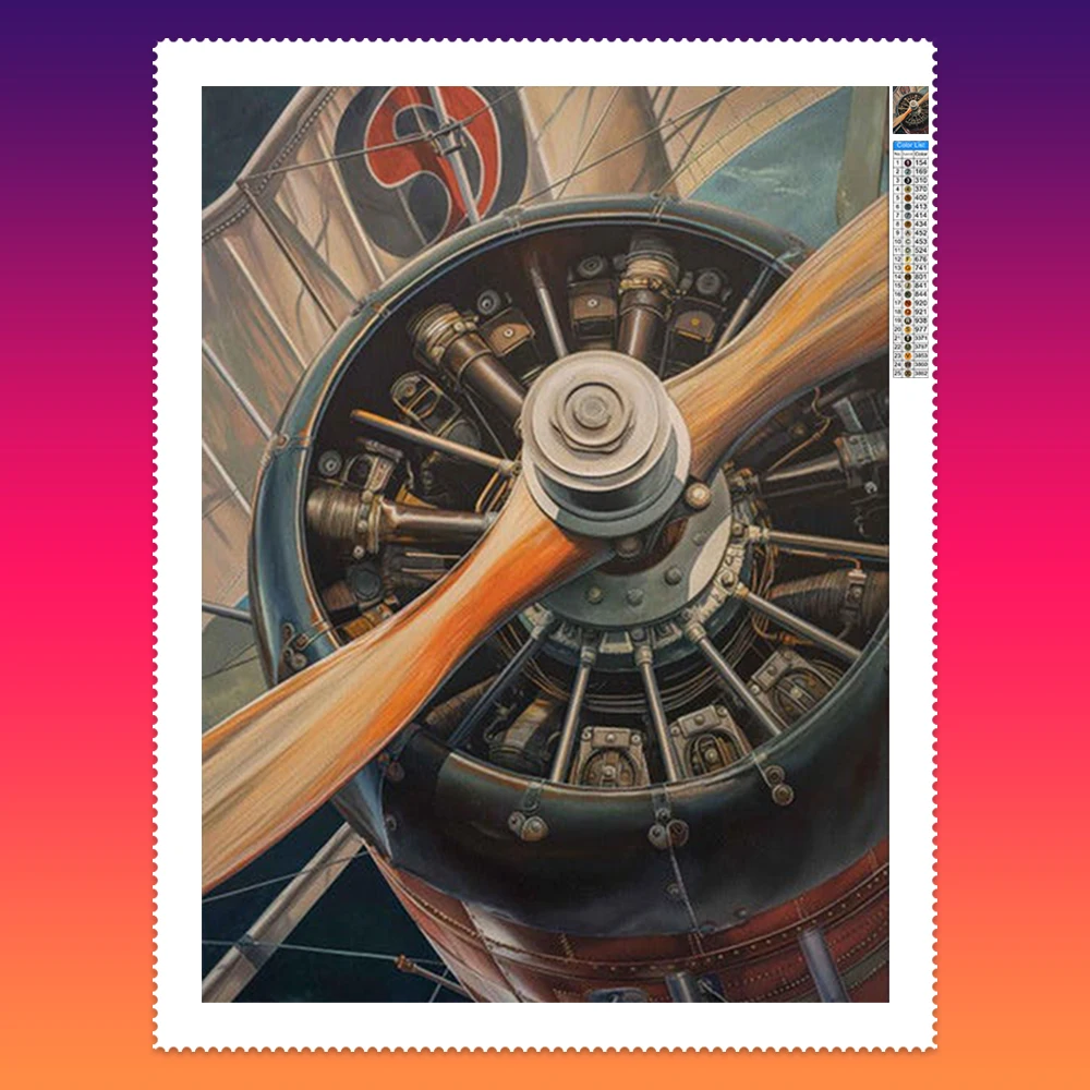 

DIY Bomber and Fighter Jet Diamond Painting Retro Propeller Airplane Diy Diamond Embroidery Mosaic Style Home Decor Wall Decor