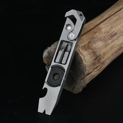 Multi-function 20mm Wrench Crowbar Titanium Alloy Screwdriver Outdoor Camping Riding On Foot EDC Tools Nail Puller Bottle Opener