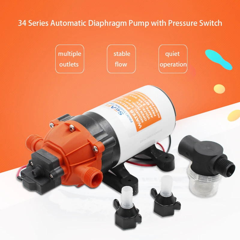 Seaflo 34 Series Diaphragm Pump with Automatic Start and Stop Pressure Switch 12v Pressure Adjustable