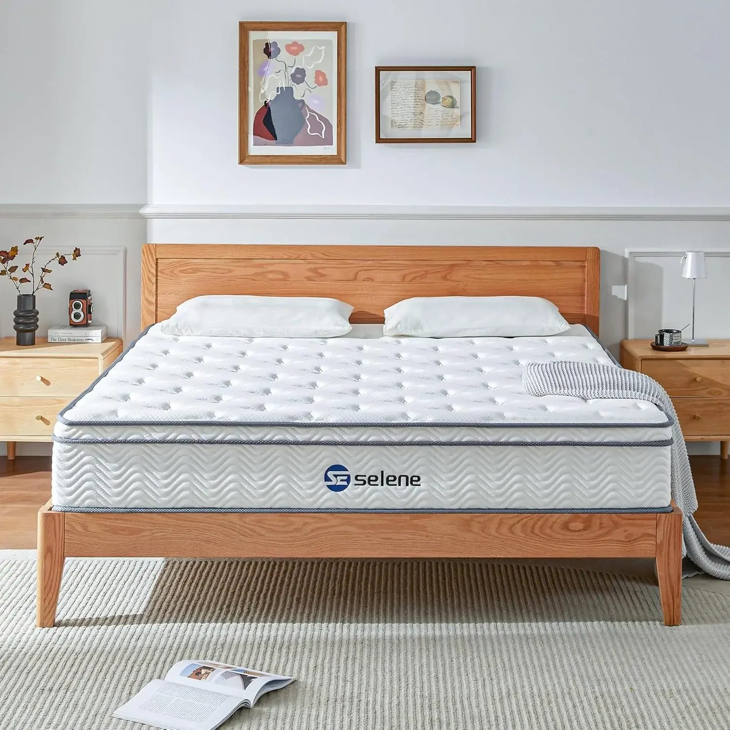 Queen Mattress, 10 Inch Mattress Queen Size with Pocket Spring and Memory Foam for Pressure Relief, Motion Isolation, Edge Suppo