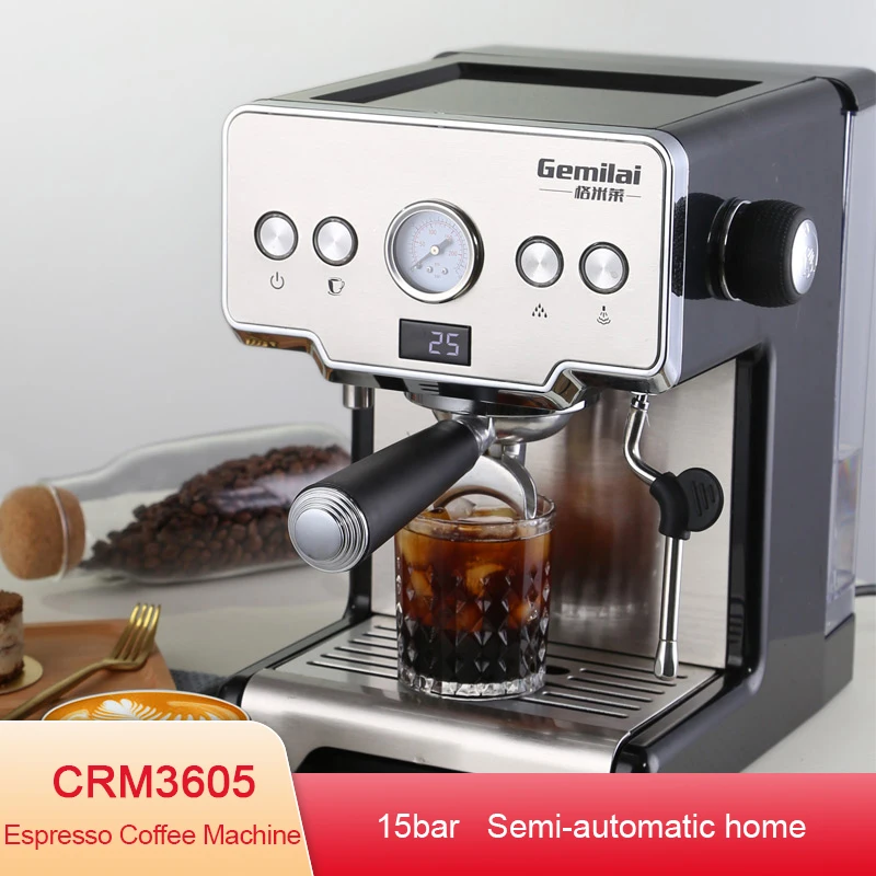 15bar Coffee Machine Concentrated Coffee Semi-Automatic Pump Type Cappuccino Machine Italian Coffee Machine CRM3605