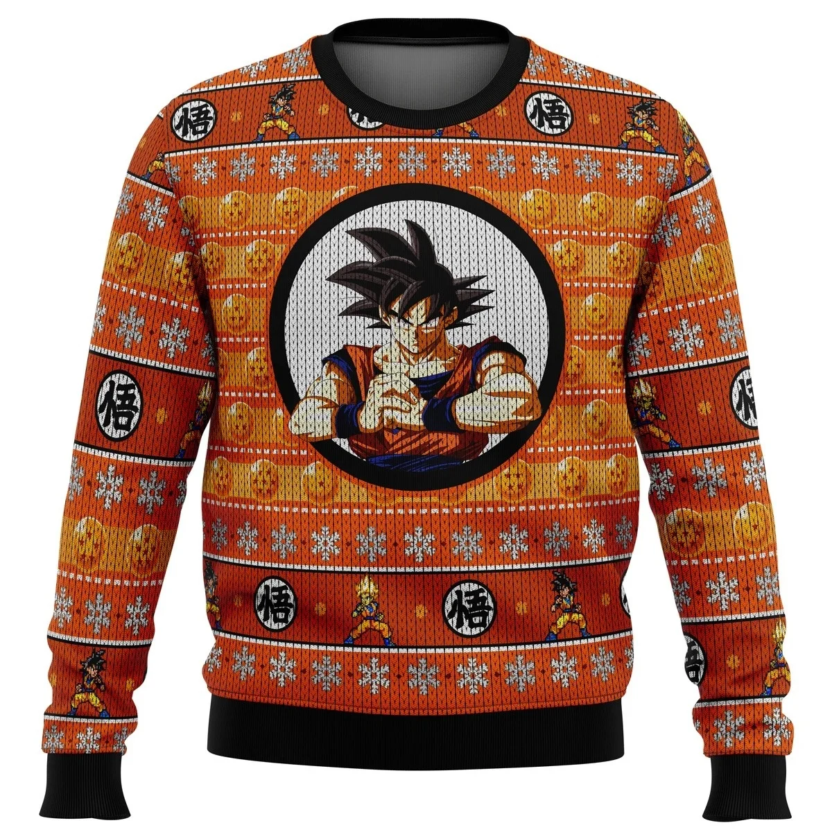 Anime Dragon Ball Charakterbild, 3D-Weihnachtsstil, hässlicher Pullover, Herren-, Kinder- und Erwachsenen-Sweatshirt mit Rundhalsausschnitt, passende Familienkleidung. – Detail 4