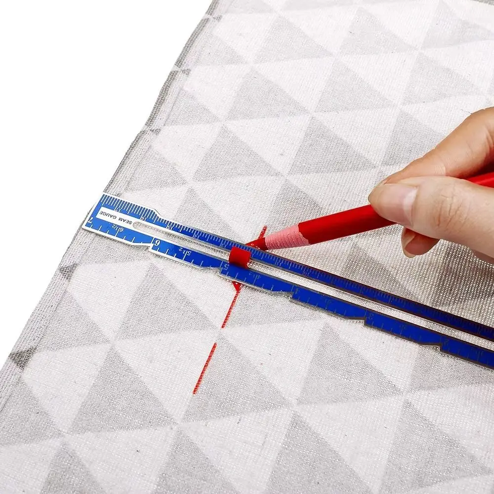 Crafting Hemming Measuring Sewing Measuring Tool Metal Fixed-Edge Fabric Quilting Ruler Quilting Gauge Quilting