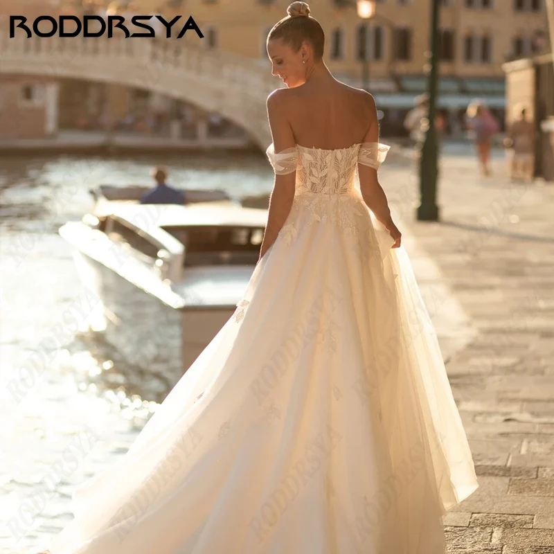 

RODDRSYA Sweetheart Princess Wedding Dress for Bride A-Line Backless Bridal Gown Tulle Off Shoulder Vestido De Noiva Casamento