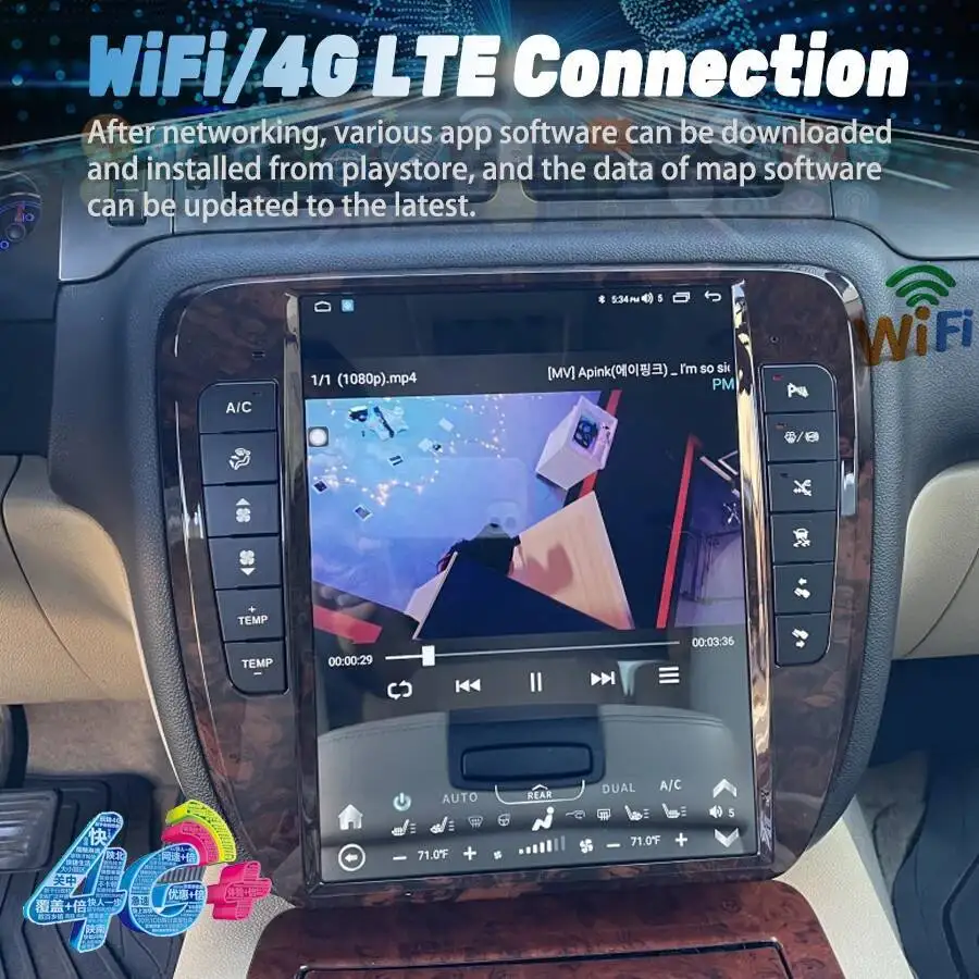 For GMC Yukon Chevrolet Tahoe Silverado 2007-2014 13Inch Touch Screen Android Car Radio GPS Navigation Carplay Android Auto DSP