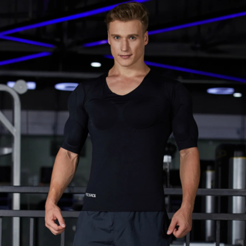 Moldeador de músculos ABS falsos para hombres, ropa interior Invisible, camisas acolchadas, pecho fuerte, estómago, Tops corporales, paquete de 8