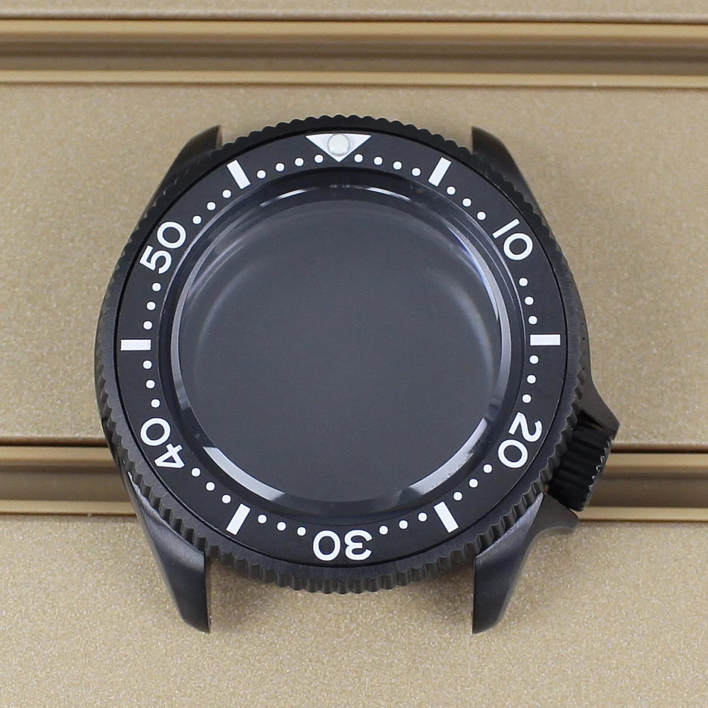 أسود 38 مللي متر ساعة الغوص 316L أجزاء الفولاذ المقاوم للصدأ الياقوت كريستال مقاوم للماء لحركة NH35 NH36 NH34 4R36 28.5 مللي متر الطلب #1