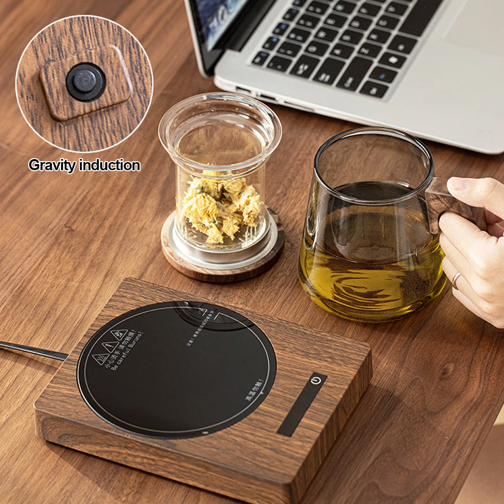 100°C Cup Heater Mug Warmer Hot Tea Makers Automatic Warmer Coaster 5 Gear Temperature Cup Heaters Coffee Milk Tea Heating Pad