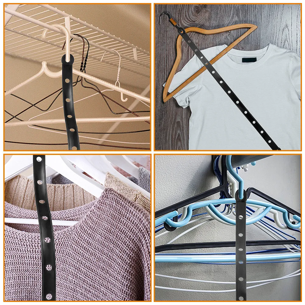 20Pcs Clothes Hanger Strips Plastic Hanger Connector with Hooks Multi Functional Space Saving Retail Hanging Merchandise