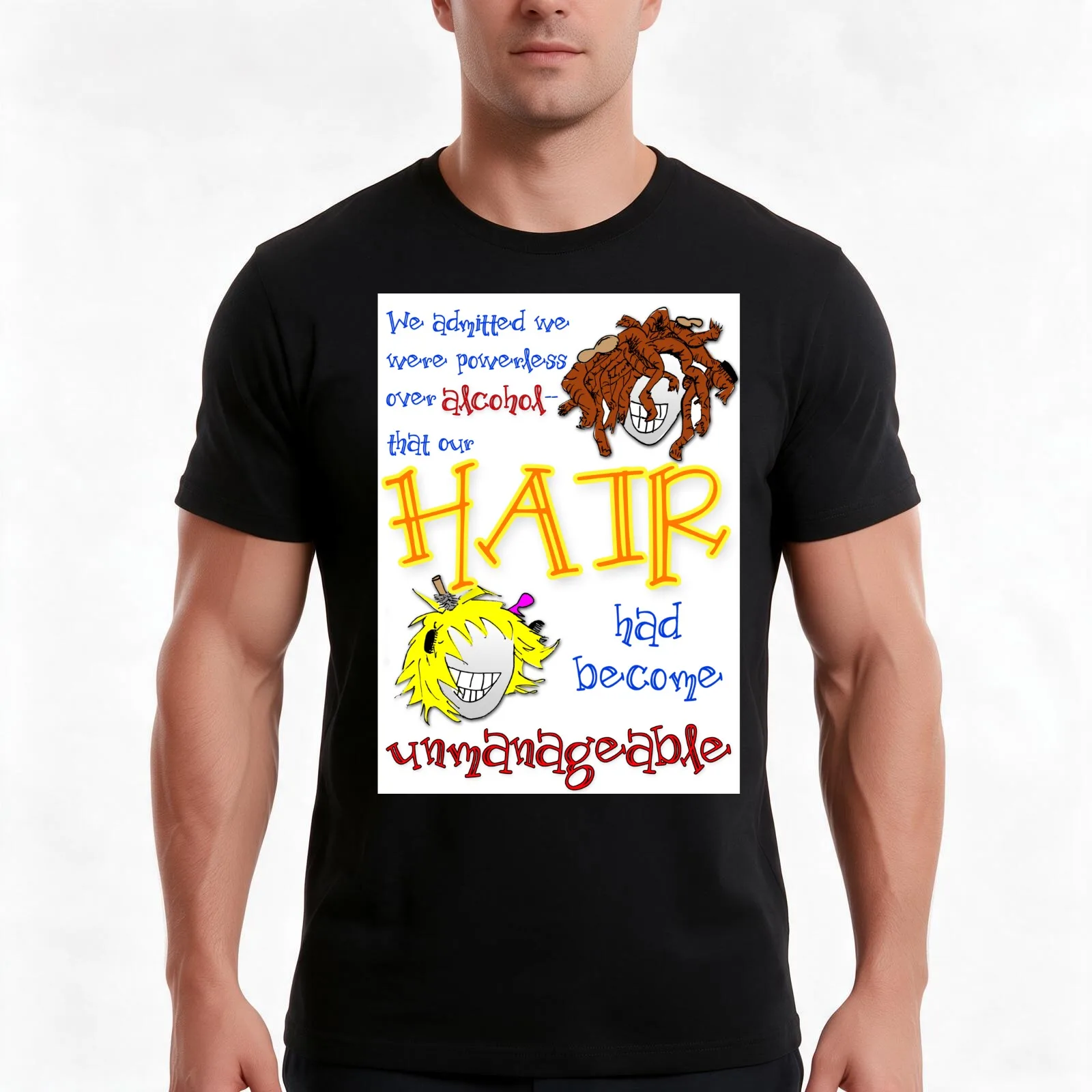 Our Hair had Become Unmanageable T-Shirt, Summer Casual Cotton Tee, Oversized Streetwear Tops, Vintage Graphic Print