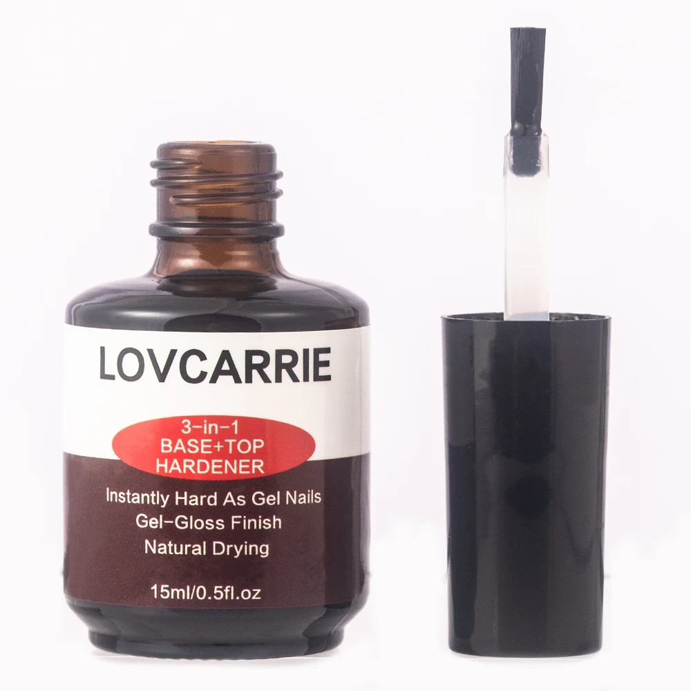 LOVCARRIE 3 in 1 Base Coat Top Coat Nail Hardener Natural Dry Nail Polish 15ml Protein Repair Nail Growth Finish Manicure Care