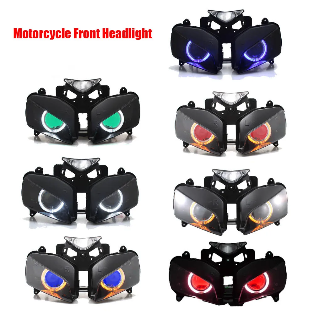 Head Lamp Light Assembly For Honda CBR1000RR 2004-2007 Motorcycle Angel Devil Eyes HID Projector Hi/Lo Beam Front Headlight
