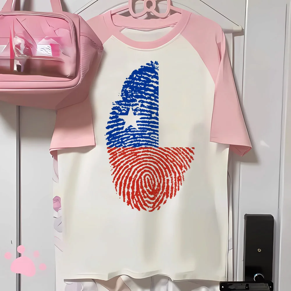 Chile t shirt women soft fabric trendy breathable top girl anime Japanese graphic clothes