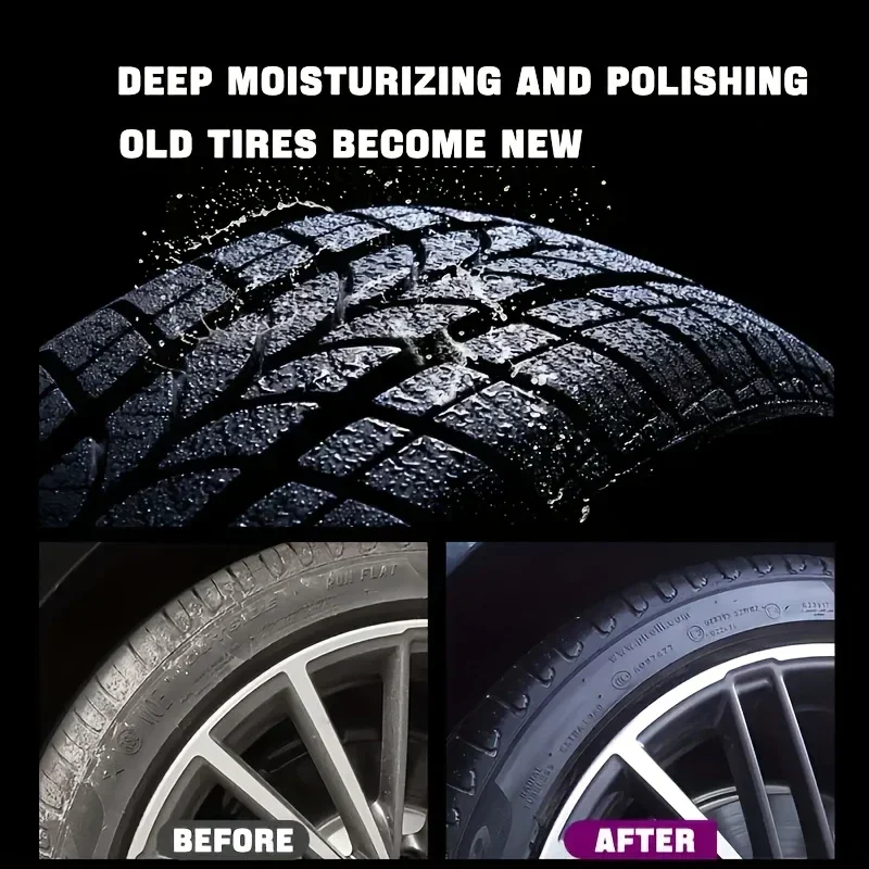 Specialized tire and rubber restoration wax - restores black shine, prevents cracking, plastic and seat repair-suitable for car