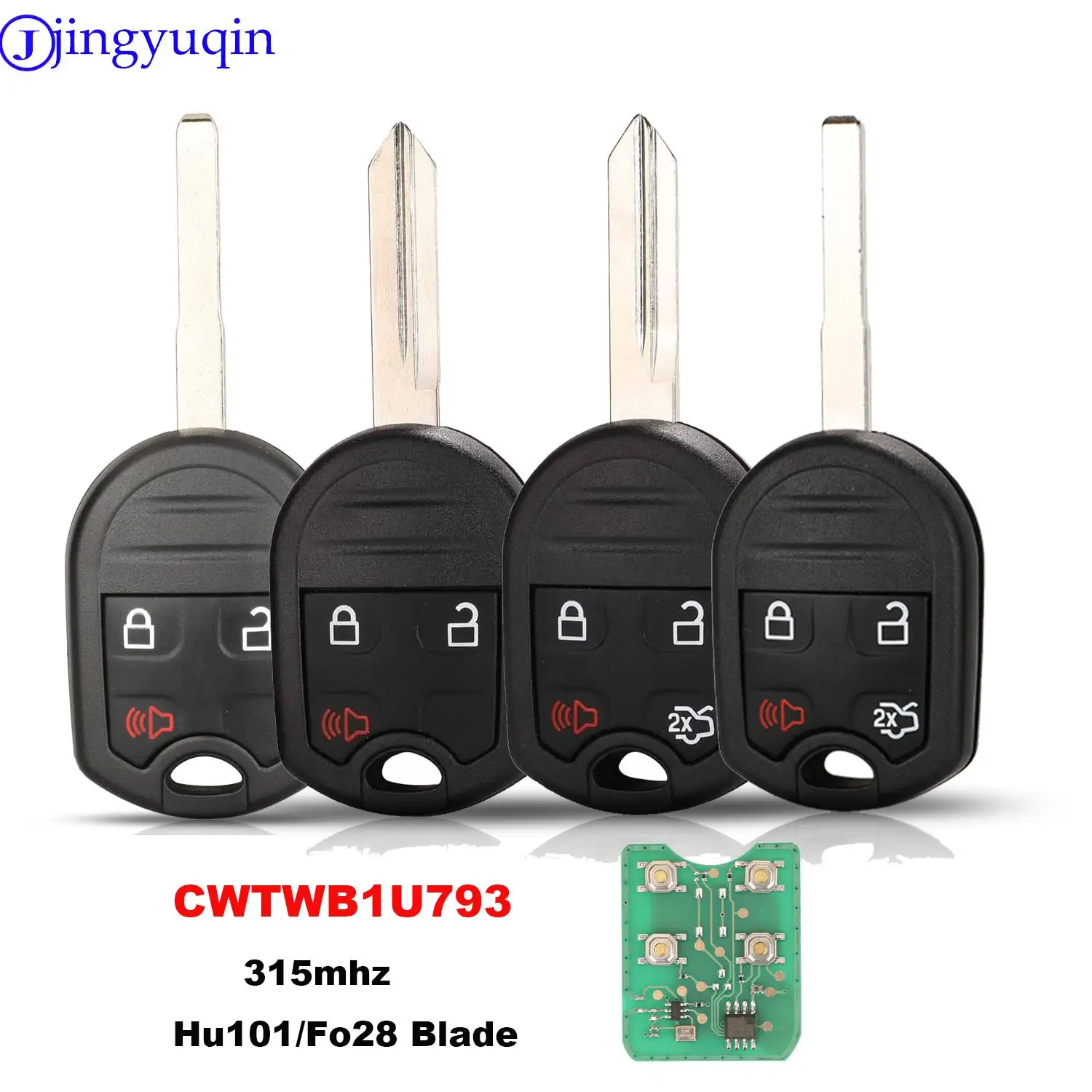 jingyuqin Remote Car Key Fob For Ford Expedition Explorer Taurus Flex 315 MHz With 4D63-80bit Chip FCCID: CWTWB1U793/OUCD6000022 