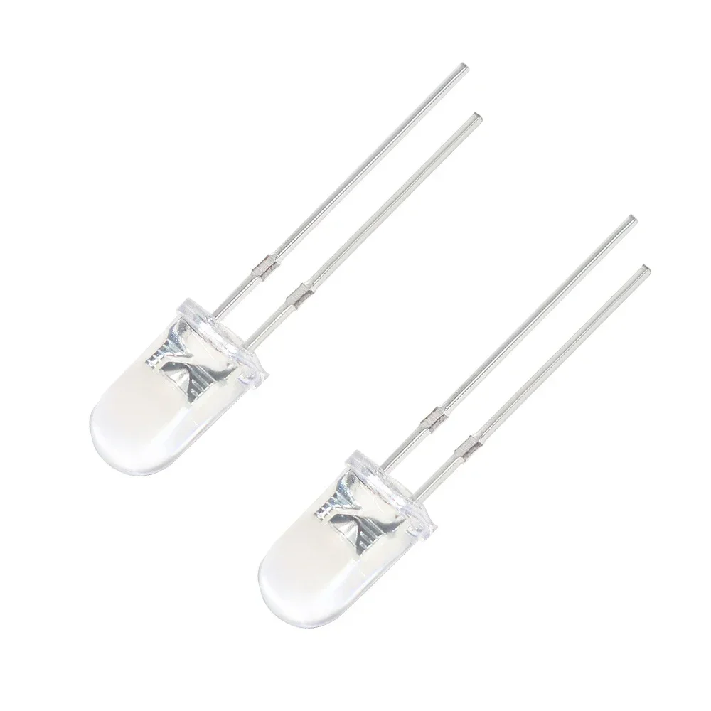 50/100pcs 5MM Transparent LED Diode Assorted Set F5 Round Light Emitting Diode White Orange Red Yellow Blue Green Diy Kit