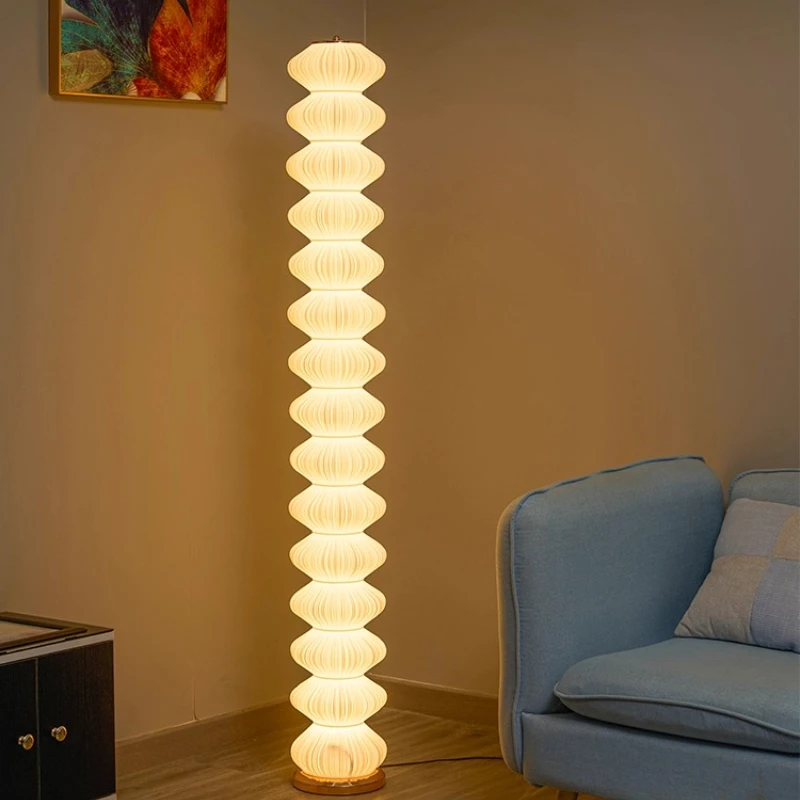 

French Creamy Gourd Floor Lamps Hotel Homestay Model Room Home Artistic Decoration Bedroom Living Room Atmosphere Vertical Light