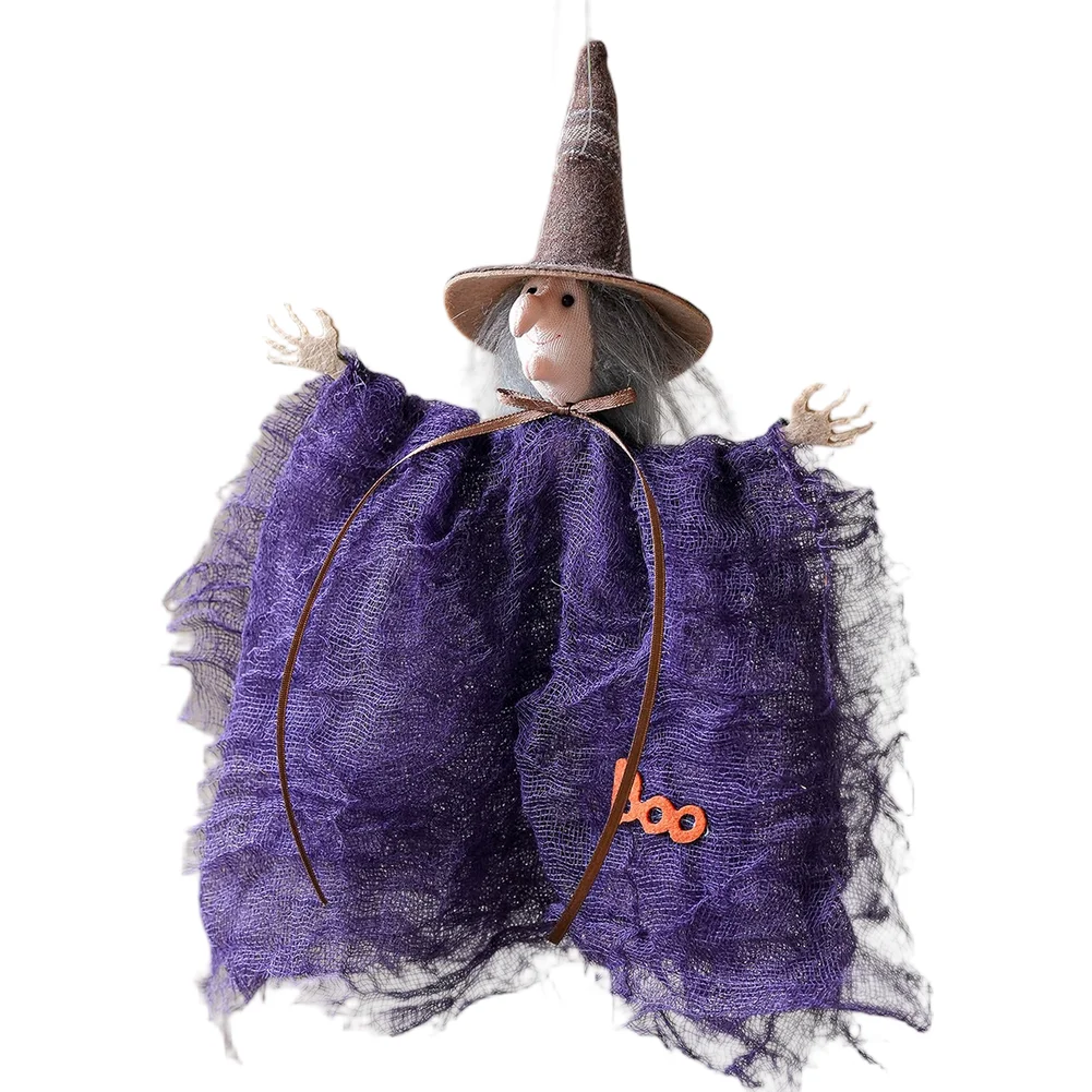 

Halloween For Party Decorations Silk Witch Pumpkin Hanging Ornaments Spooky Seasonal Hanging Accents for Haunted House