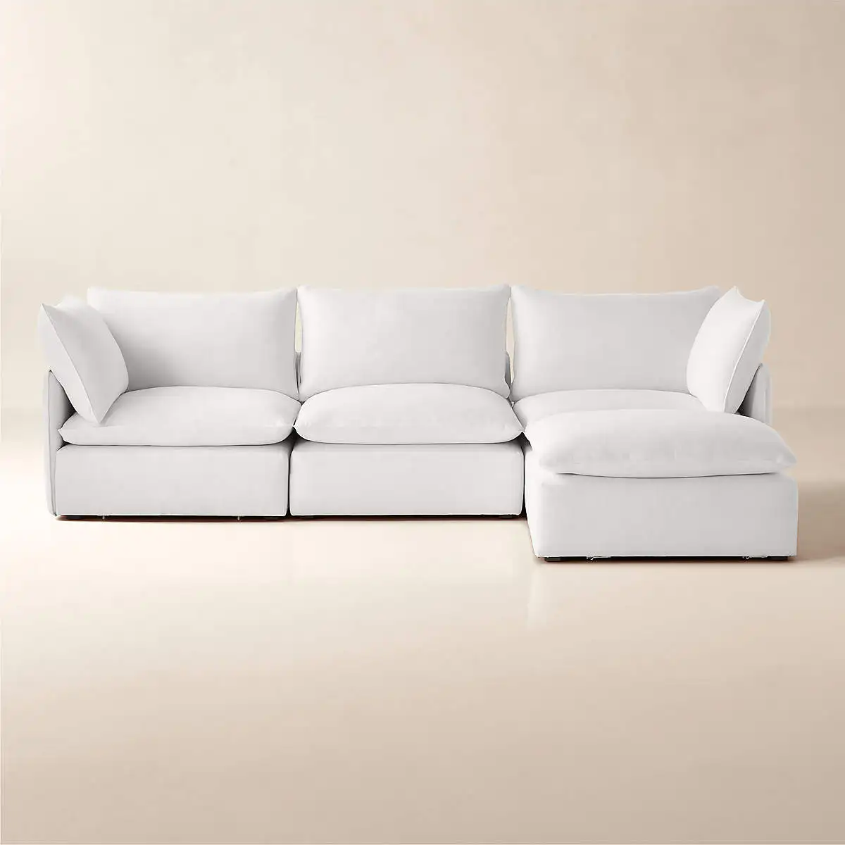 #Modern 4-Piece Modular Sponge-Filled Convertible Fabric Sectional Sofa Set For Living Room Bedroom