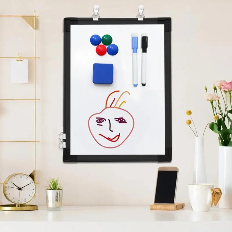 Imagem -05 - Mini Magnetic Dry Apagar Whiteboard Dupla Face Escrita Prancheta Borracha Ímãs Marcadores Suave