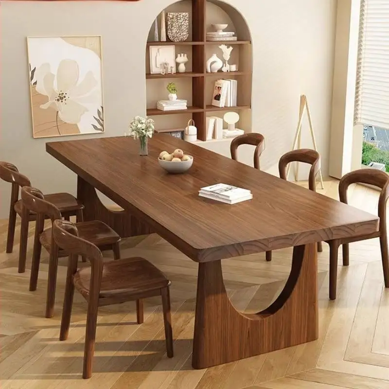 

Walnut Minimalist Dining Table Brown Decorations Dinette Luxury Dining Table Living Room Wood Tavolino Da Salotto Furniture Home