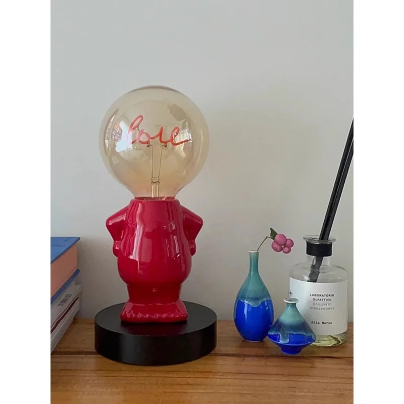 

Table Lamp Bedroom Bedside Lamp Marriage Dowry Decorative Table Lamp Nordic Desk Atmosphere Small Night Lamp Xi Lamp