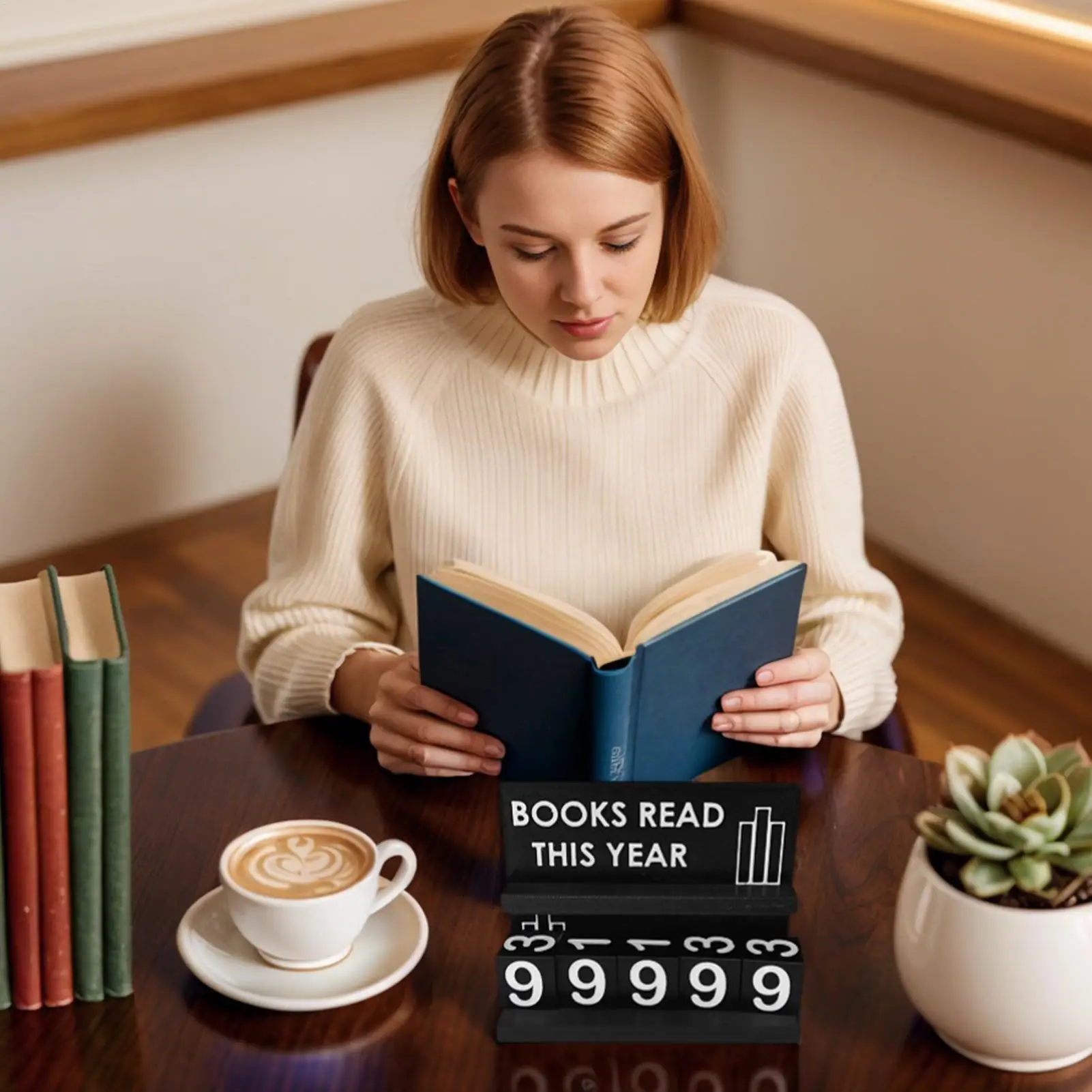 Books Read This Year Counter Reading Target Display Book This Year Tracker Desk Accessories for Readers Writers Teachers