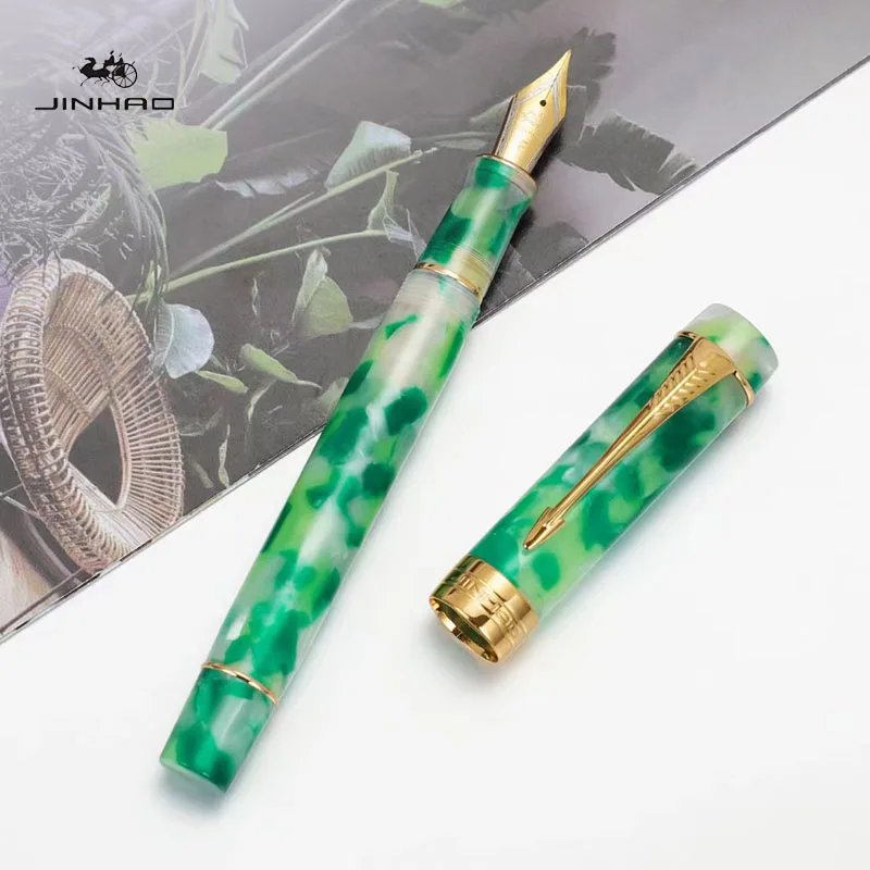 Jinhao Century 100 Tofu 18K Gold-plated Nib Fountain Pen Long Knife Exquisite Business Office Gift Pen Students Stationery