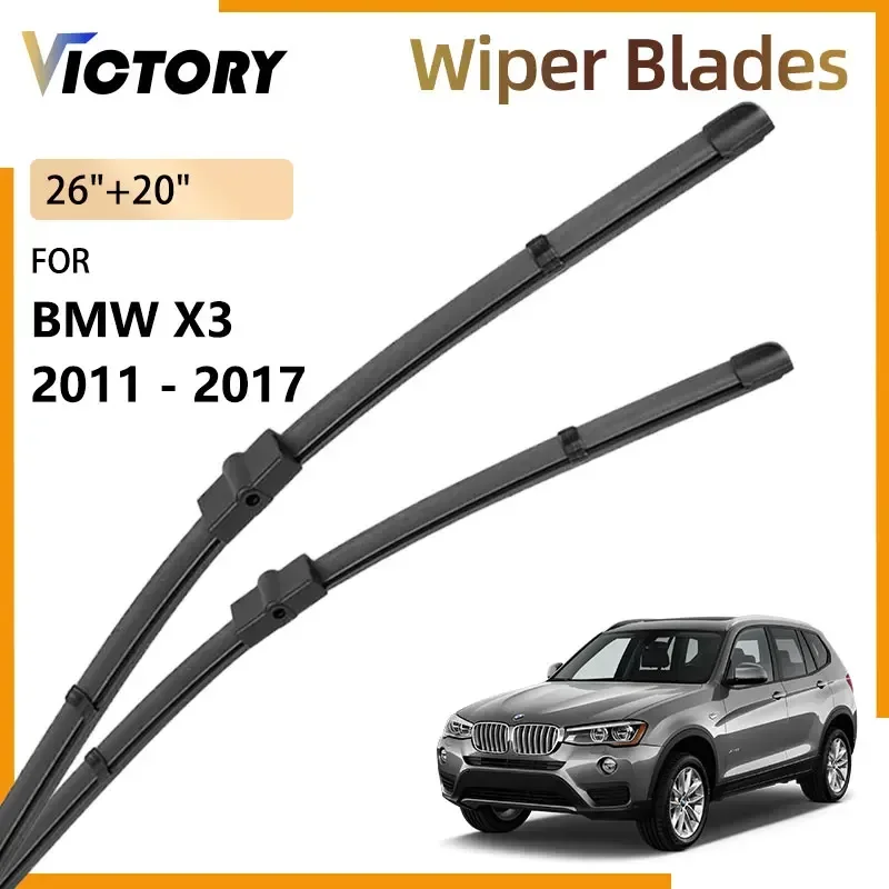 

2x For BMW X3 F25 M Sport xDrive30d 2011 - 2017 2016 2015 2014 2013 2012 Front Wiper Blades Windshield Windscreen Window Brushes