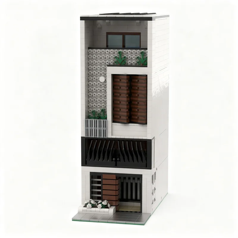 2201pcs MOC Modern Townhouse Modular Buildings Model Building Blocks Christmas Gifts Construction Toys Education Idea Brick