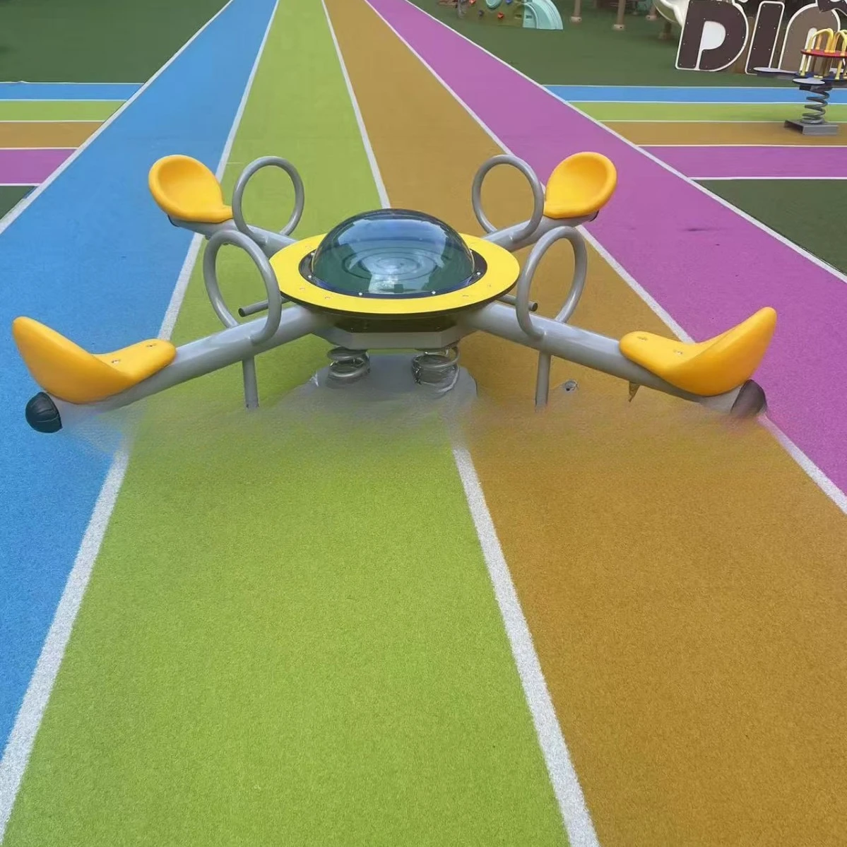 Детские качели для четырех человек, доска-качалка, парк развлечений на открытом воздухе, пружинная фиксированная лошадка-качалка