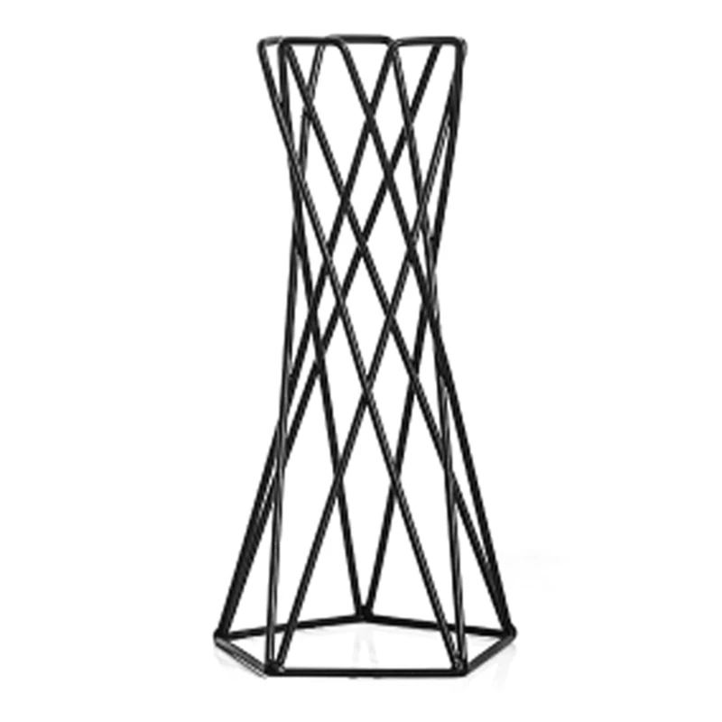 L21A Nordic Style Air Plant Holder Metal Flower Pot Stand Geometric Iron Tillandsia Holder Table Home Garden Ornaments