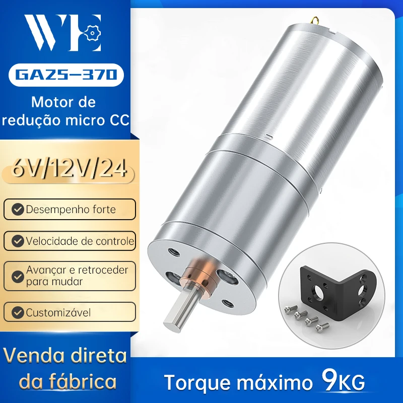 JGA25-370 motor alinhado dc em miniatura 6v ~ 12v 12rpm ~ 1931rpm regulação de velocidade dc em miniatura motor de alto torque motor pequeno de baixa velocidade