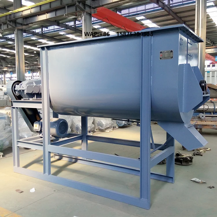 Poultry Feed Mixer 500 kg - 5 Tons Screw Ribbon Mixer Liquid Additive Premix Mixing Horizontal Screw Ribbon Feed Mixer