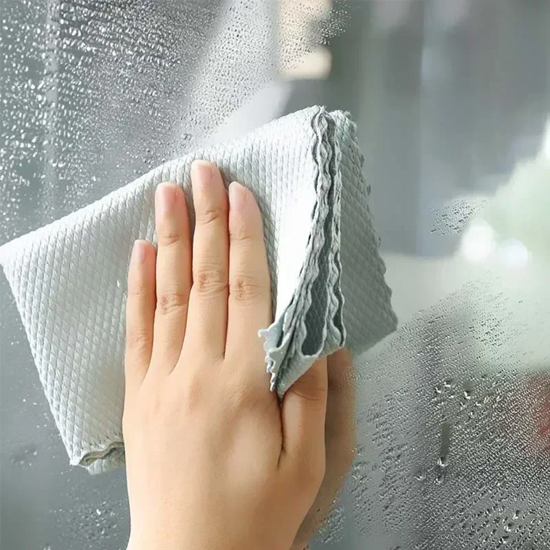 Kitchen Cleaning Cloth Non-stick Oil Cleaning Towel Kitchen Bowl Dish Wipes Reusable Fish Scale Cleaner For Windows Glass Towels