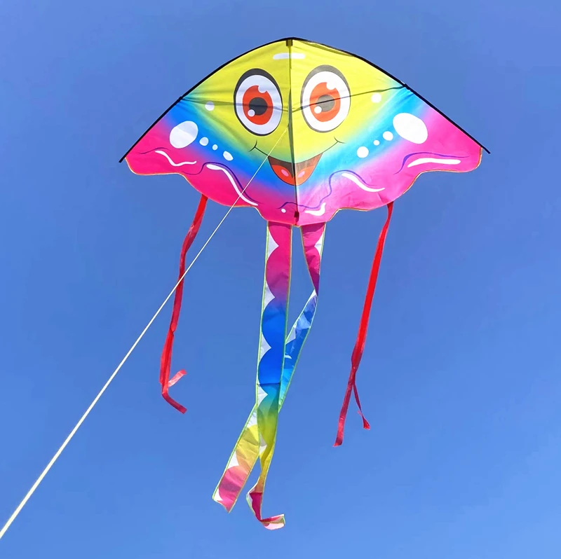 free shipping smiling kites flying toys for children windsurfing power kite trompo con cuerda big kite 3-folded rod papalotes