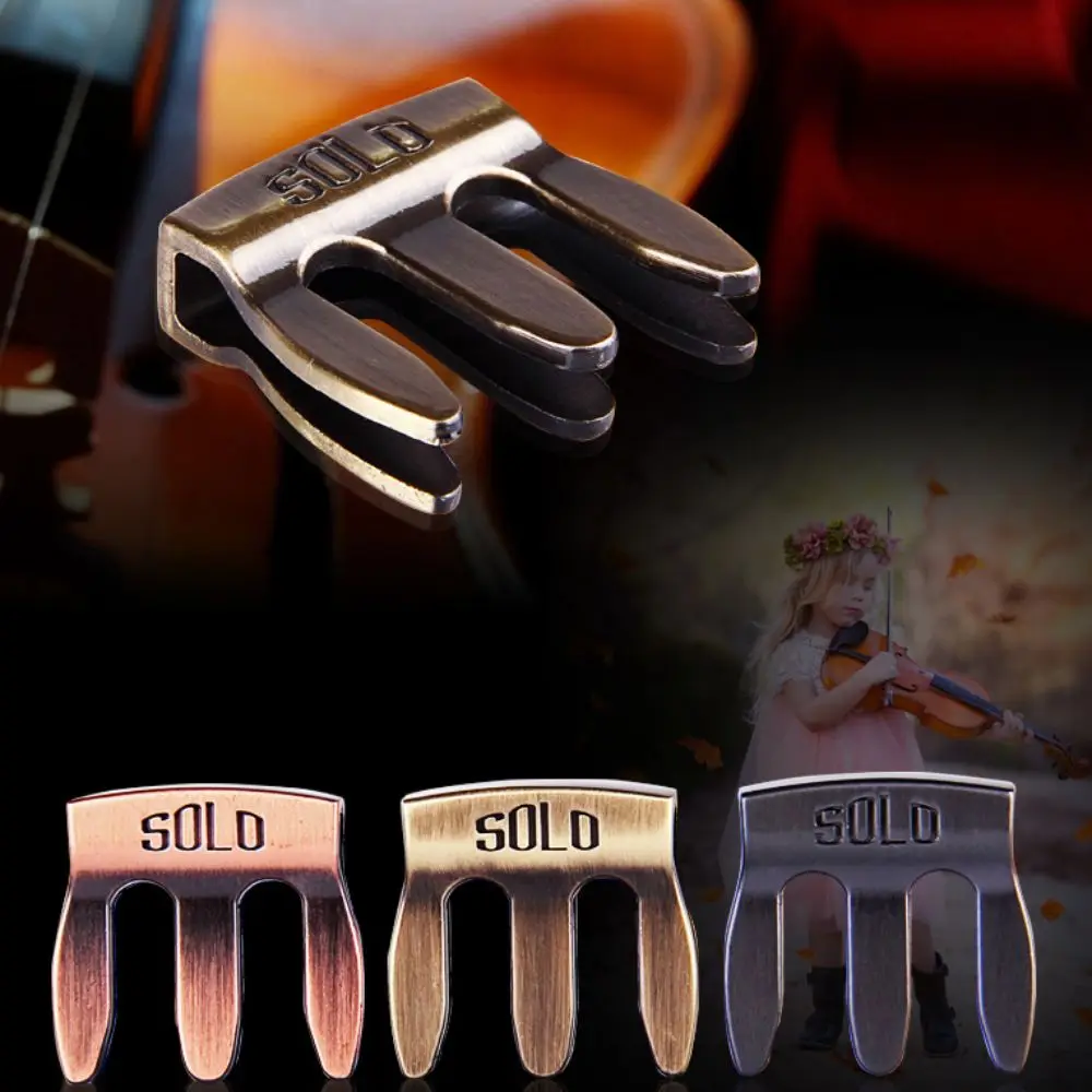 Metal Violin Mute Easy to Carry Aluminum Alloy Violin Muffler Gold/Silver Portable 4 Prong Violin Mute 1/2 3/4 4/4 Violin