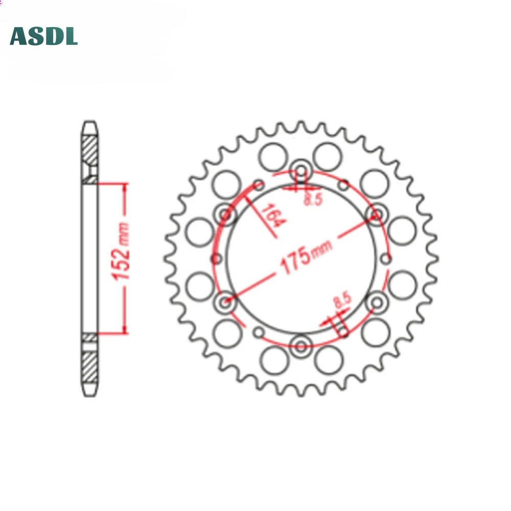 520-44T 44 Rear Sprocket Gear Wheel Cam For Yamaha YTZ250 1985-1986 TT600 R 1998-2003 IT175 1980-1983 IT200 1984-86 TT250 IT465