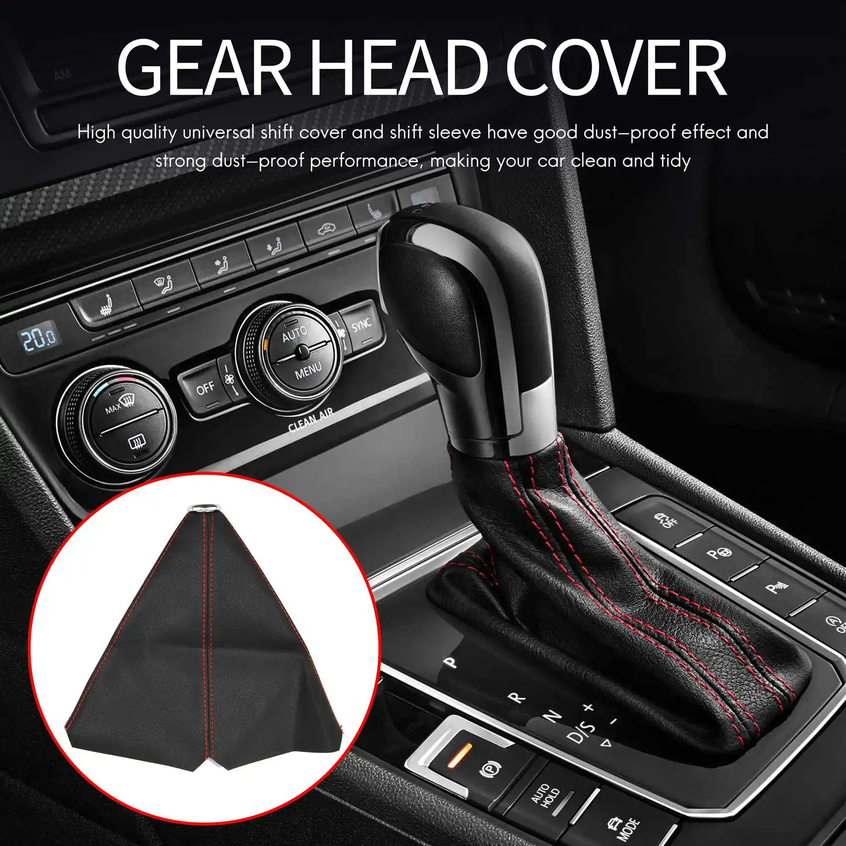 Universal Auto Manual Gear Shift Knob, Dust-Cover, Gaiter Boot, Shifter