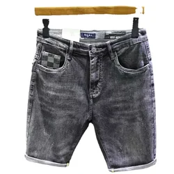 Slim Jeans 2022 Summer Stylish Designer Men's Clothing Vintage Grey Short Pants Cheap Brand Men's Clothing