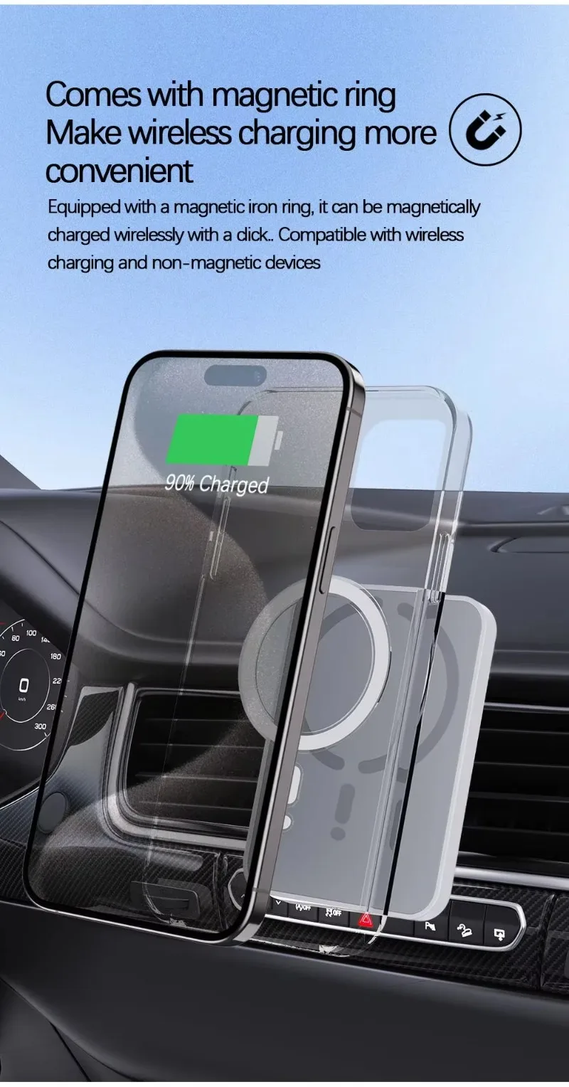 30W Magnetic Car Wireless Charger Sucker For Magsafe iPhone 12 13 14 15 16 Pro Max Air Vent Phone Holder Stand Fast Car Charging image 6