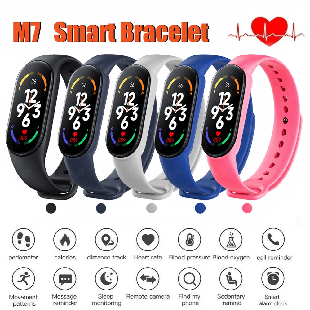 For Mi Band 7 Smart Watch Men Women Fitness Bracelet Tracker Heart Rate Monitor Waterproof Children Sport Smart Band Reloj Mujer