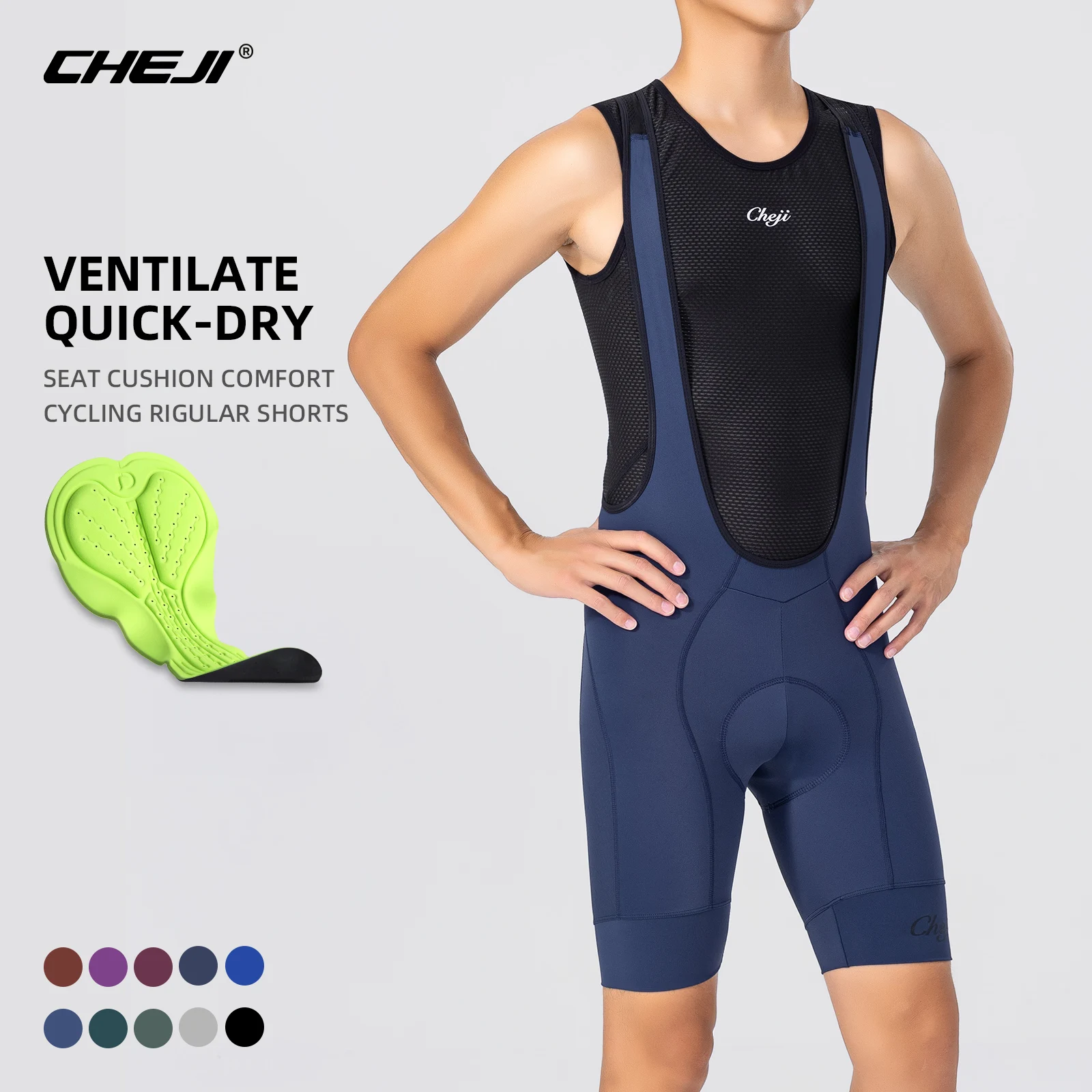 CHEJI 2024 New Cycling Bib Shorts Men\'s Bike Bicicletas Ciclismo Equipment Gel Padded Bicycle Pants Quick Dry Summer Shorts Men