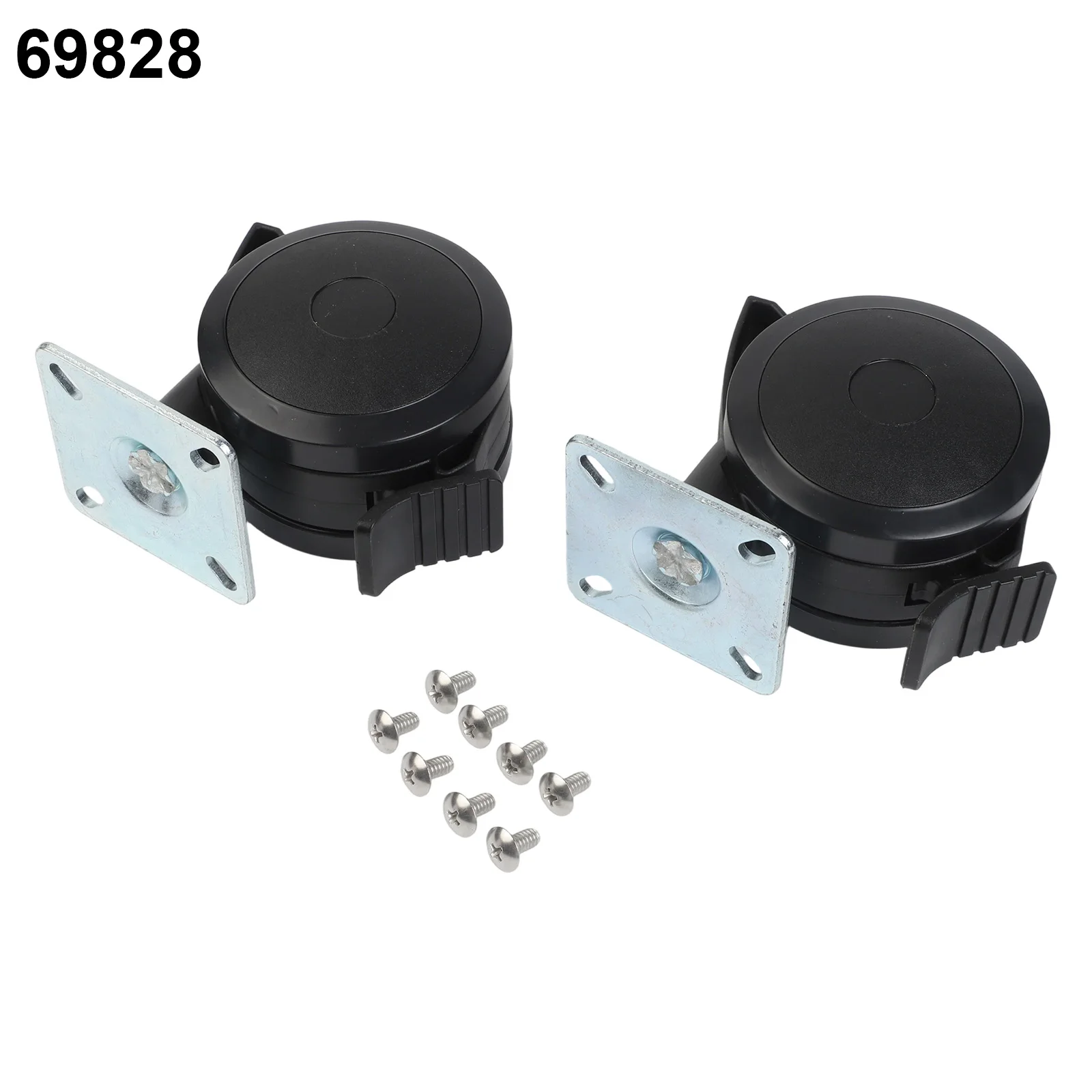 2Pcs 69827 69828 Locking Caster For Weber For Spirit 200/300 Series Grills With Up Front Controls Caster Wheel With Plate Screws