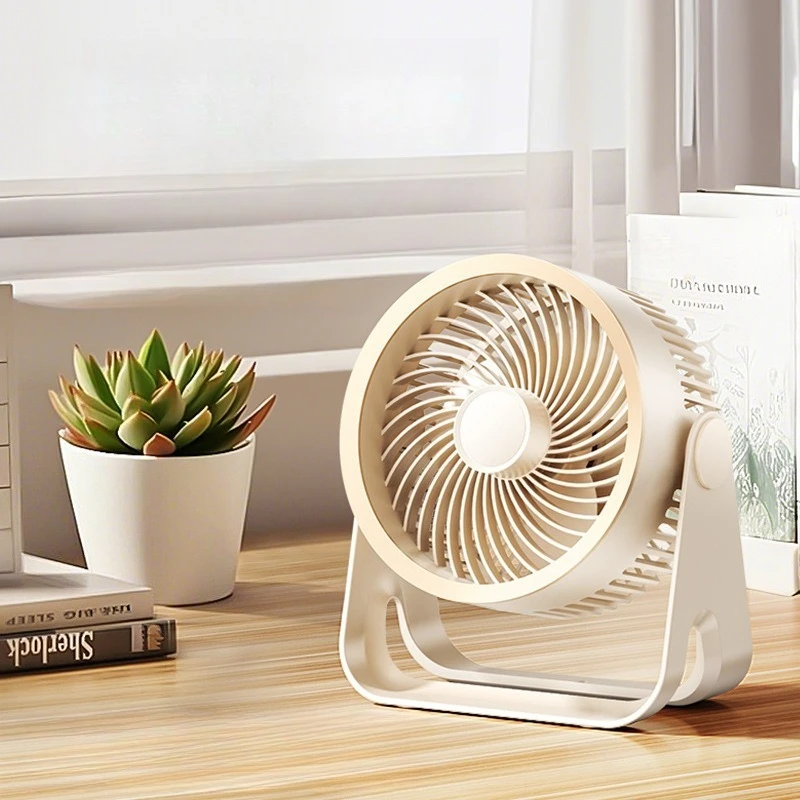 Obrotowy wentylator biurkowy USB z lampką nocną 5 regulowanych prędkości Ultra-cichy cyrkulacja powietrza Przenośny wentylator studyjny z akumulatorem do biura