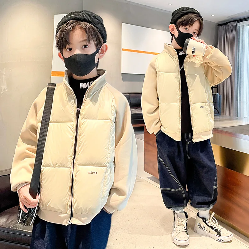 Boys' cotton jacket, school uniform artifact, inner set, medium and large, children's down cotton jacket, children's student cot