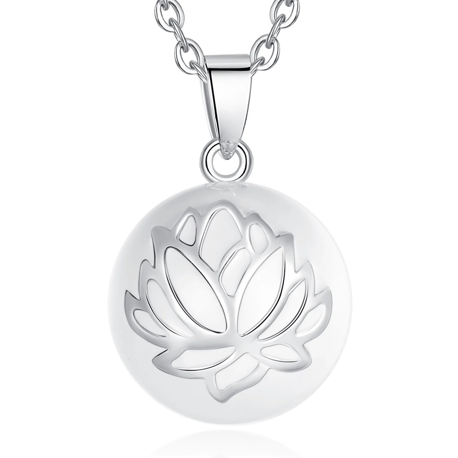 Eudora 20mm Harmonie Ball Lotus Anhänger Schwangerschaft Bola Engel Anrufer Baby Wunschglockenspiel Kugel Halskette Edlen Schmuck für Frauen Geschenk