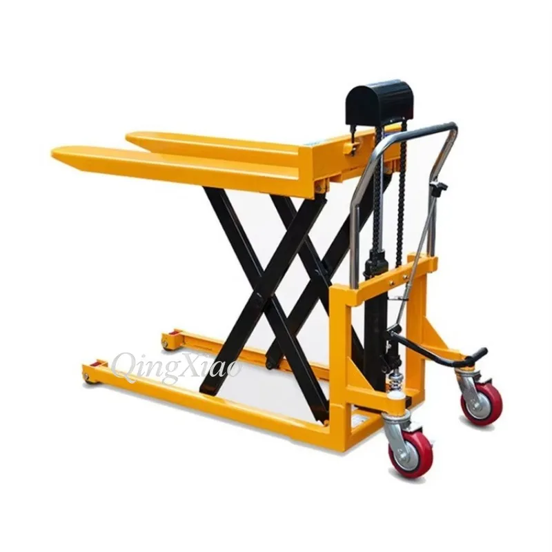 Warehouse Use Manual Pallet Truck Hydraulic Scissor 1Ton 850mm Height For Indoor Goods Moving And Height Based Handling Jobs Use