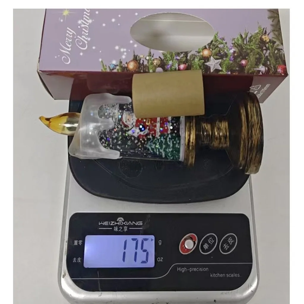 Christmas Decoration Ornament Retro American Led Lighted Christmas Candle Christmas Candle Snow Globe Stable For Store Counter